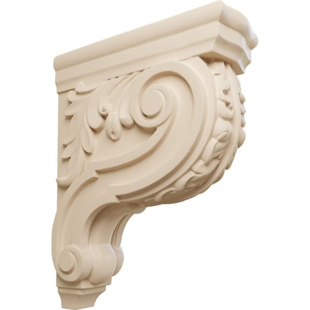 Ekena Millwork 3"W x 7 3/4"D x 10"H Small Hudson Acanthus Wood Corbel, Alder CORW03X08X10HDAL